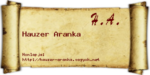 Hauzer Aranka névjegykártya